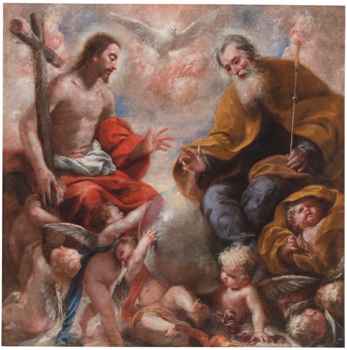 A Ti la alabanza, a Ti la gloria, a Ti hemos de dar gracias por los siglos de los siglos, ¡oh Trinidad Beatísima!

Santo, Santo, Santo Señor Dios de los ejércitos. Llenos están los cielos y la tierra de tu gloria.

¡Feliz fiesta de la Santísima Trinidad!