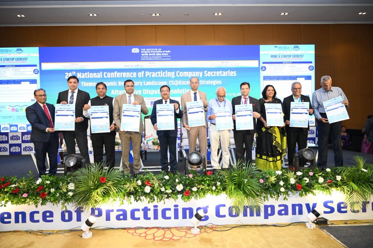 icsi_cs's tweet photo. 26th National Conference of Practicing #CompanySecretaries : New Launches - Insolvency & Bankruptcy (Rules & regulations), #MSME & Start-up Catalyst and MSME & Start-up Helpline #ICSIPCSConference https://t.co/y8fNyzhsn4