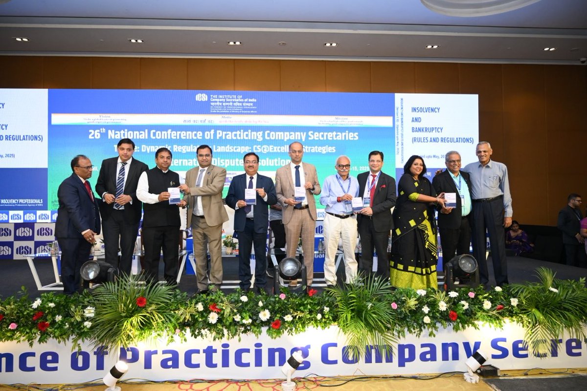 icsi_cs's tweet photo. 26th National Conference of Practicing #CompanySecretaries : New Launches - Insolvency & Bankruptcy (Rules & regulations), #MSME & Start-up Catalyst and MSME & Start-up Helpline #ICSIPCSConference https://t.co/y8fNyzhsn4