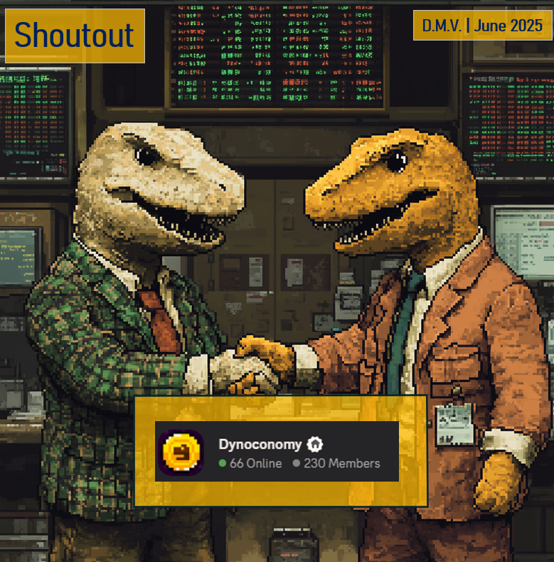 DynoMV's tweet image. A huge shoutout to @wizard_tac for providing a safe trading platform.
Join the Dynoconomy for organised and safe trading of ressources and more. discord.gg/wXkbc678
There is also a convenient Dyno sell alert and an overview for the current sale numbers.
@AngryDynomitesβ¦