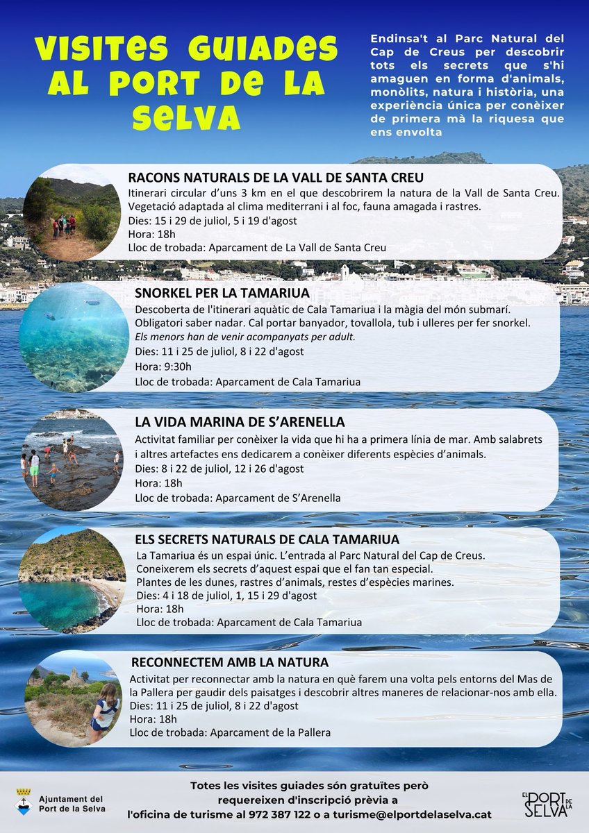Endinsa't al Parc Natural del Cap de Creus per descobrir tots els secrets que s'hi amaguen en forma d'animals, monòlits, natura i història, una experiència única per conèixer de primera mà la riquesa que ens envolta.
Totes les visites guiades requereixen d'inscripció prèvia.
