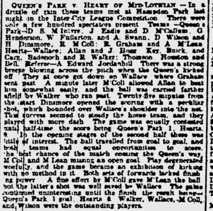 Hearts Heritage (@hearts_heritage) on Twitter photo Played 1 match for <a href="/JamTarts/">Heart of Midlothian FC</a>.
Tue 07 May 1901 18:30
Queens Park 1 Hearts 0
Inter City League 08 of 10
londonhearts.com/scores/games/1… Played 1 match for <a href="/JamTarts/">Heart of Midlothian FC</a>.
Tue 07 May 1901 18:30
Queens Park 1 Hearts 0
Inter City League 08 of 10
londonhearts.com/scores/games/1…
