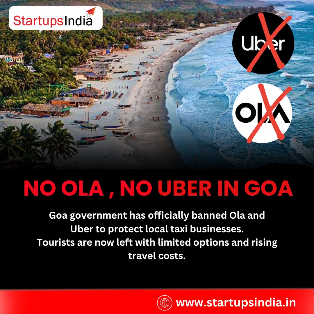 No Ola, No Uber in Goa! The Goa government has banned app-based cab services like Ola &amp; Uber to support local taxi operators. But this move leaves tourists struggling with limited and costly travel options. Fair decision or a step back?  

#GoaNews