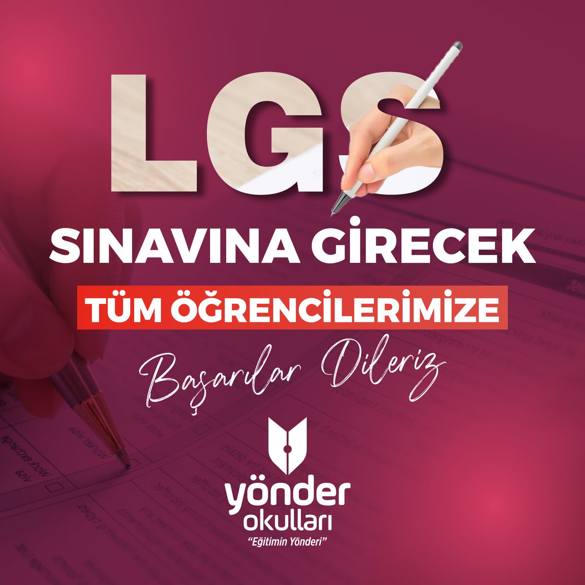 🎓 LGS Yolculuğunda Son Durak!

Aylarca süren emek, azim ve sabırla bugünlere geldiniz.
Şimdi, öğrendiklerinizi yansıtma ve hayallerinize bir adım daha yaklaşma zamanı!

✨ Yönder Okulları olarak,
📚 LGS’ye girecek tüm öğrencilerimize başarılar diliyoruz.#YönderOkulları #LGS2025