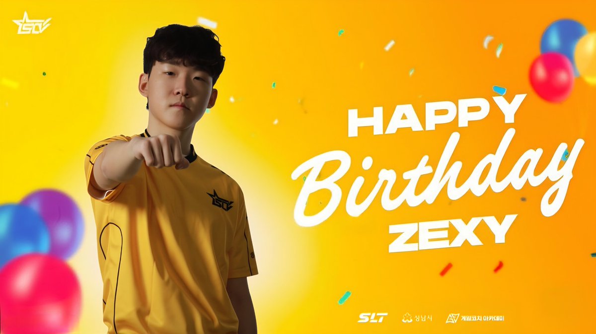 [Happy zexy's Day🎂]

오늘은 발로란트 팀의 장석현 선수의 생일입니다.
zexy 선수의 생일을 진심으로 축하합니다!

Happy birthday to our Valorant Player @zexyzin.
We sincerely hope that he had an amazing day!

#SLT #HBD #zexy