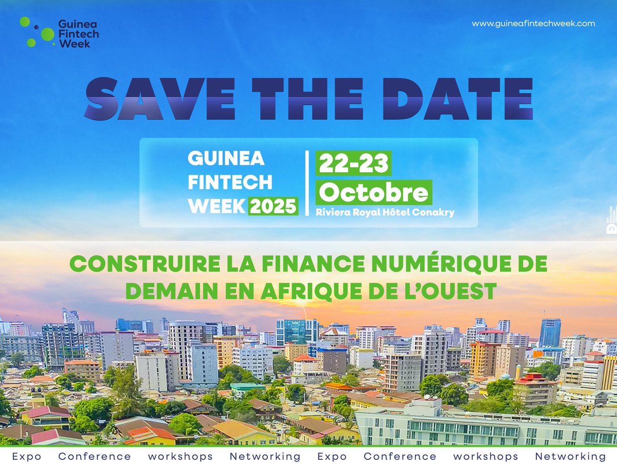 SAVE THE DATE | #GFW2025
🗓️ 22-23 Octobre 2025
📍 Riviera Royal, Conakry
Panels 🔹 Expo Startups &amp; IMF 🔹 Workshops 🔹 Tech Talks 🔹 Investisseurs 🔹 Networking...
L’événement fintech à ne pas manquer !
#Fintech #Innovation #Guinée #Startups #DigitalFinance #GFW2025 #Trustee