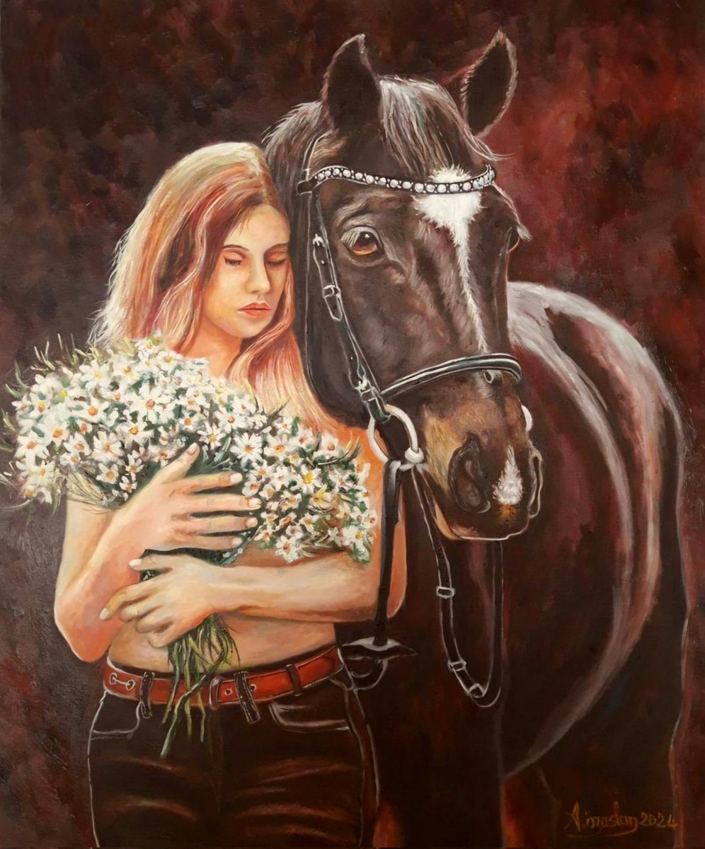 Babalar Gününüz kutlu olsun. 
60x50  cm. "Kalbimdeki sevgin"
Tuval üzeri yağlıboya 
Satıştadır 
#sanat #ankara  #art #horse #oilpainting  #contemporary #contemporaryart #İstanbul  #gündem #kültürsanat #turkiyejokeyklubü #womensart