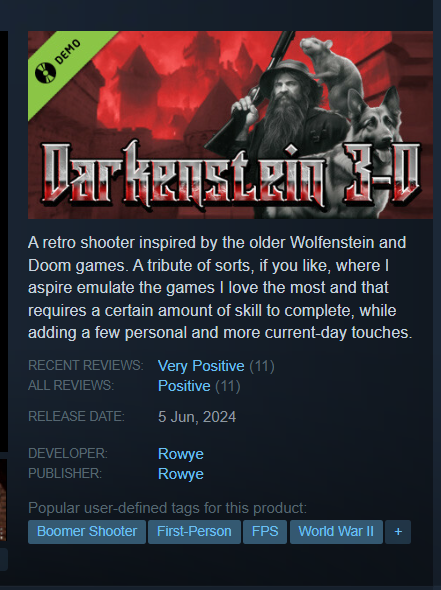 The demo has made it to 10 reviews and it looks good! :D

Drop one if you like, positive or not, I am looking forward to fix what isn't working or make what you don't like better.