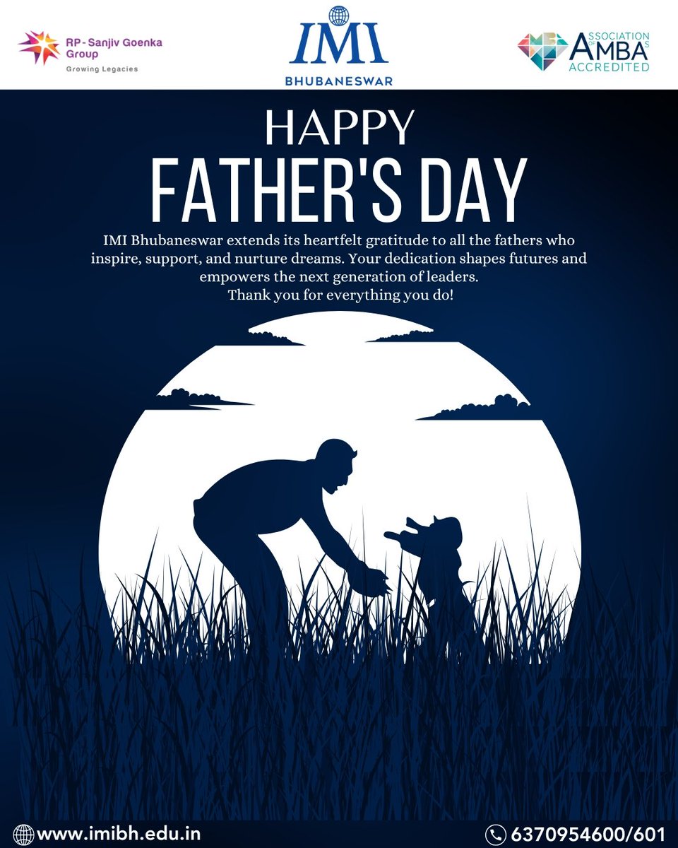 This Father’s Day, we honour the quiet strength that shapes us. Fathers may not always speak much, but in their silence lies guidance, and in their presence — unwavering support. 
#imi #imib #imibhubaneswar #futureforwardwithimi
#FathersDay #IMIBhubaneswar #LeadershipBeginsHere