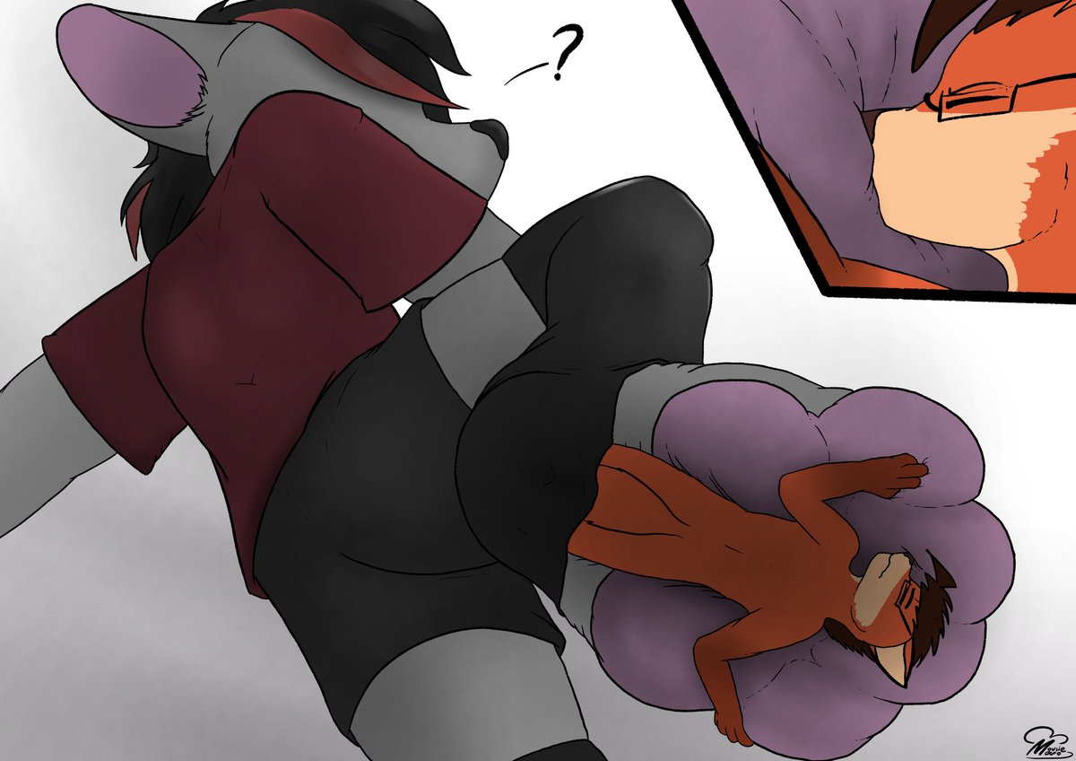 This mouse was training all day, but apparently he didn't realize when he put on his training socks that I would be stuck to his paws. After several hours, it seems that he felt my presence on his paws~

Art: <a href="/macromousie/">MacroMousie (comms open!)</a> 

#Paws #Stomp #Mouse #Mousie #Macro #RickWilde #Fox