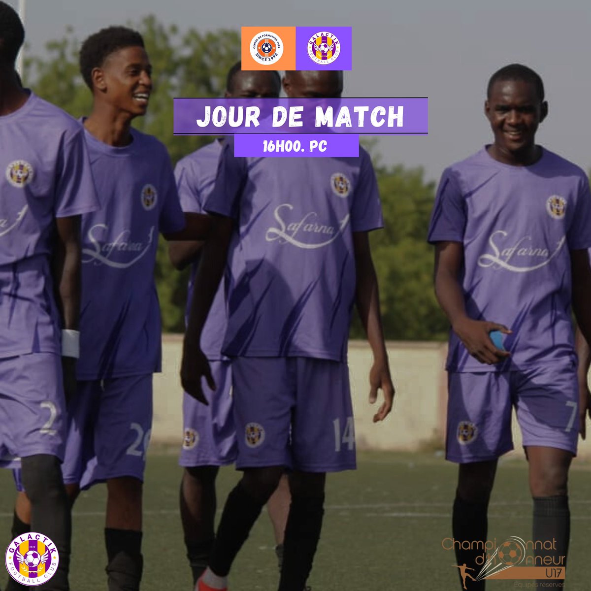 galactik_fc's tweet photo. 𝗝𝗢𝗨𝗥 𝗗𝗘 𝗠𝗔𝗧𝗖𝗛 🔥🔥🔥

10ème journée | Championnat d’Honneur U17

⚽️ Galactik U17 🟣 vs FC Yves U17 🟠

🏟️ Stade de Paris Congo  

Vos pronostics ?

#galactikfc #U17 #lpfn 🤍💜 https://t.co/3LuWGfAuK3