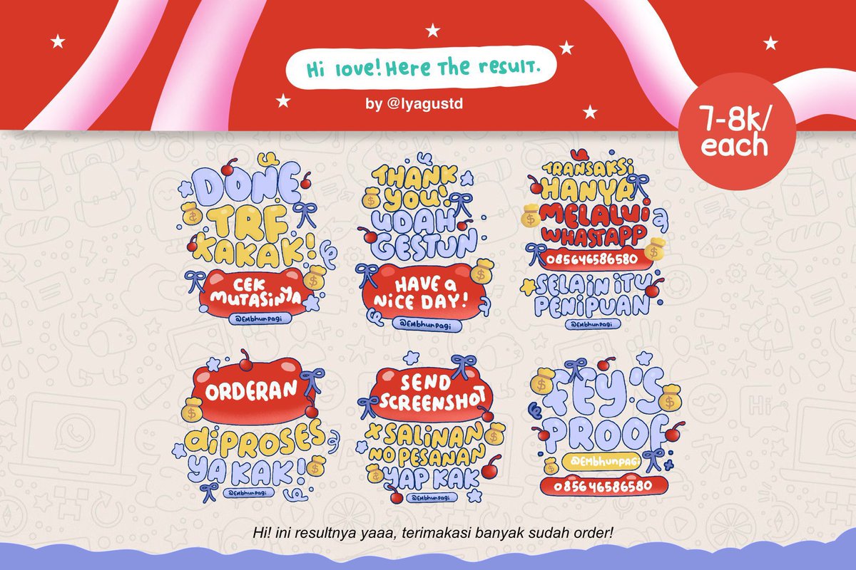 thisbibbi's tweet photo. cari tempat commis stiker wa?

     🍎 ayo sini sini cobain mampir dulu di @LYAGUSTD 😋 terpecaya! hasilnya juga bagus bagus! buruan jajan sini

tg commis sticker wa for ba 
#zonauang #zonajajan 1 https://t.co/ChCVIGLgaK