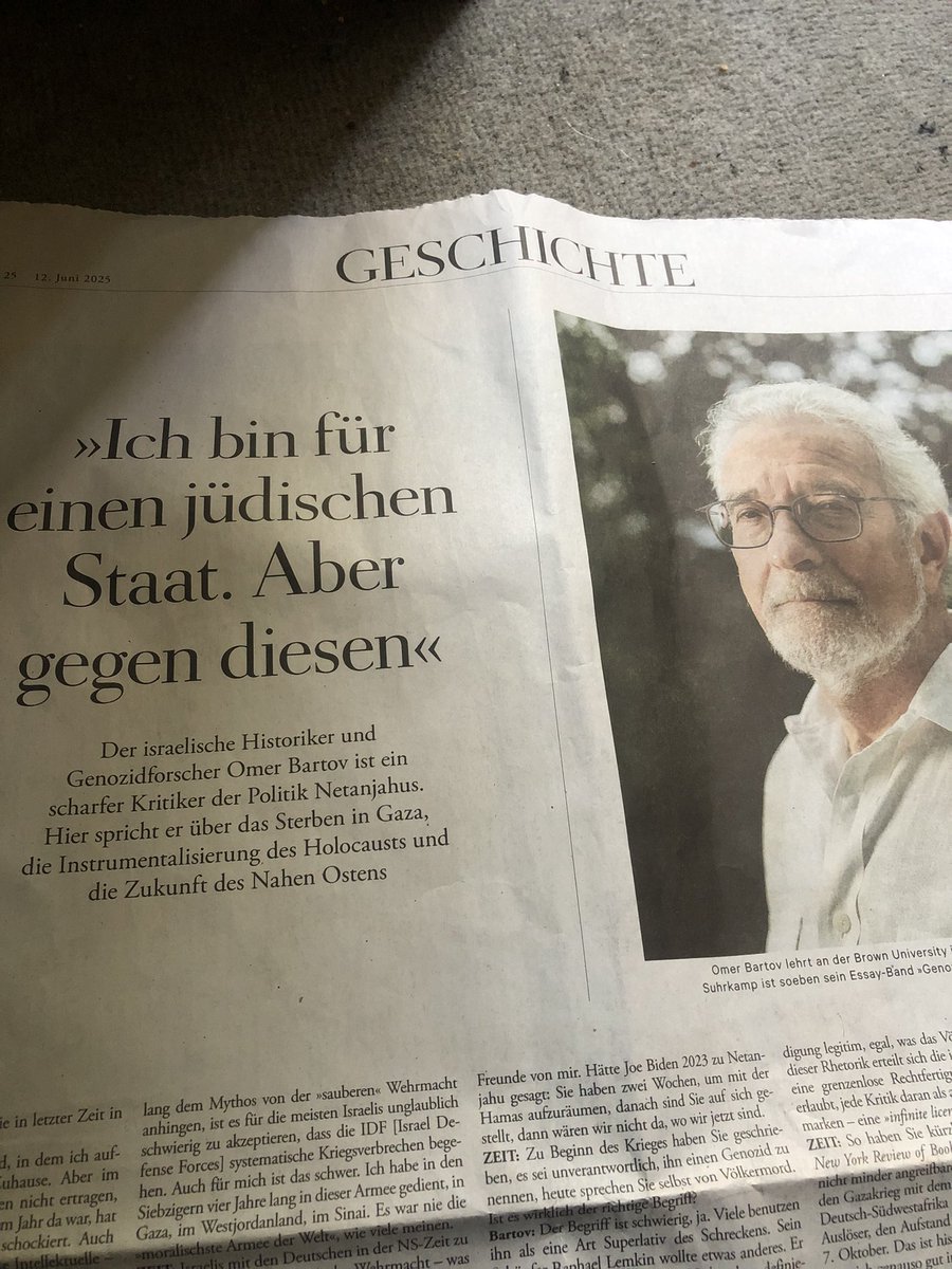 Wow, tolles Interview in der ZEIT mit dem Historiker Omer Bartov. Tenor: Israel muss sich wandeln, will es überleben.