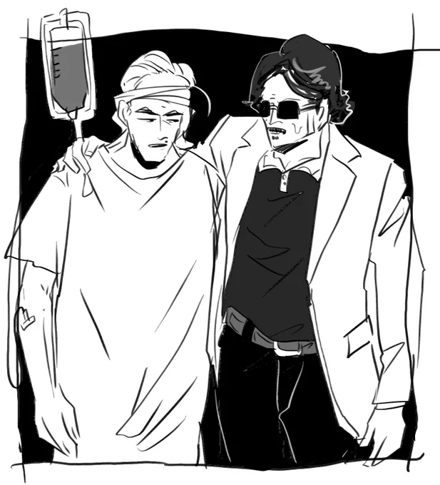 【虎秋rkgk】
リハビリ(自主的)と称して病室からいなくなる秋を見付けて回収してくる役になりつつある虎。ナースからの信頼も絶大 