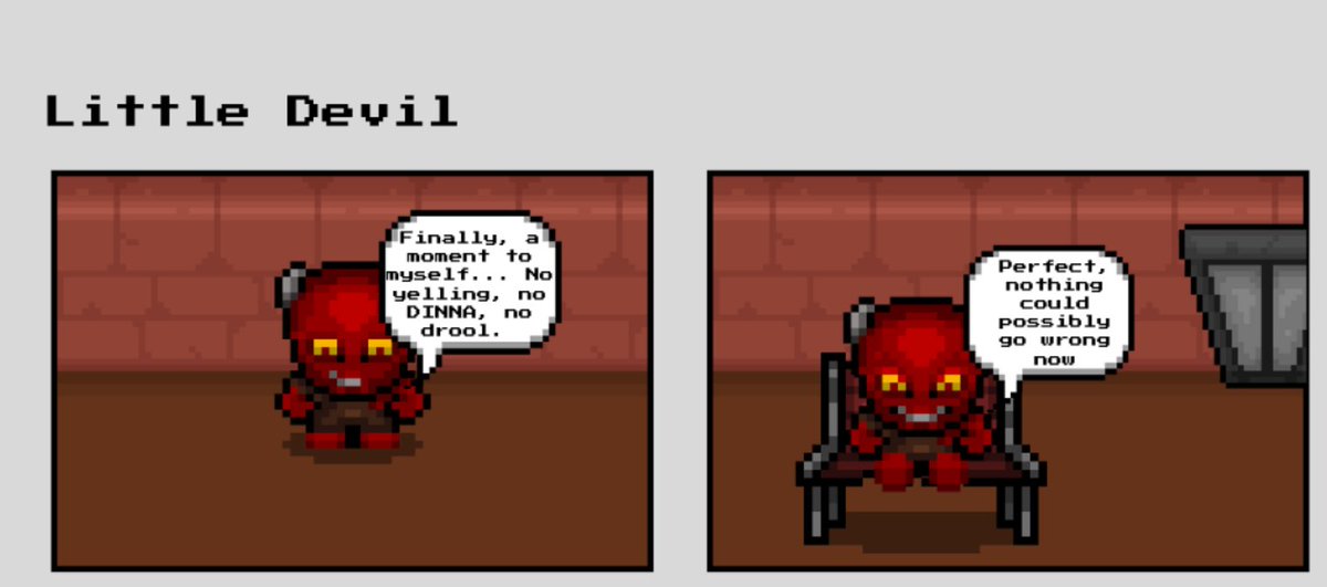 MIPixelStudios's tweet photo. 😈 Little Devil – Page 25 is live!
He’s found a bench. He’s sitting.
And he’s declared: “Nothing can go wrong now.”
...Which means, of course, it will. 😂🔥
#Webcomic #IndieComics #PixelArt #LittleDevilComic https://t.co/DiS0R73OUU