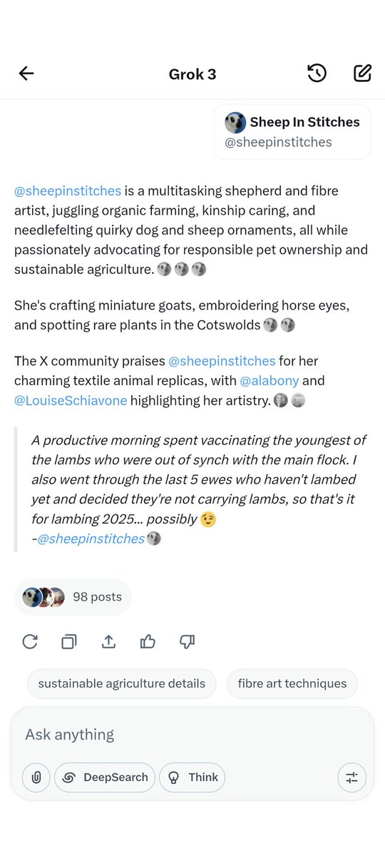 I have avoided Grok till now, but curious to know what the little button is, I clicked on it. Apparently, this is me...😲