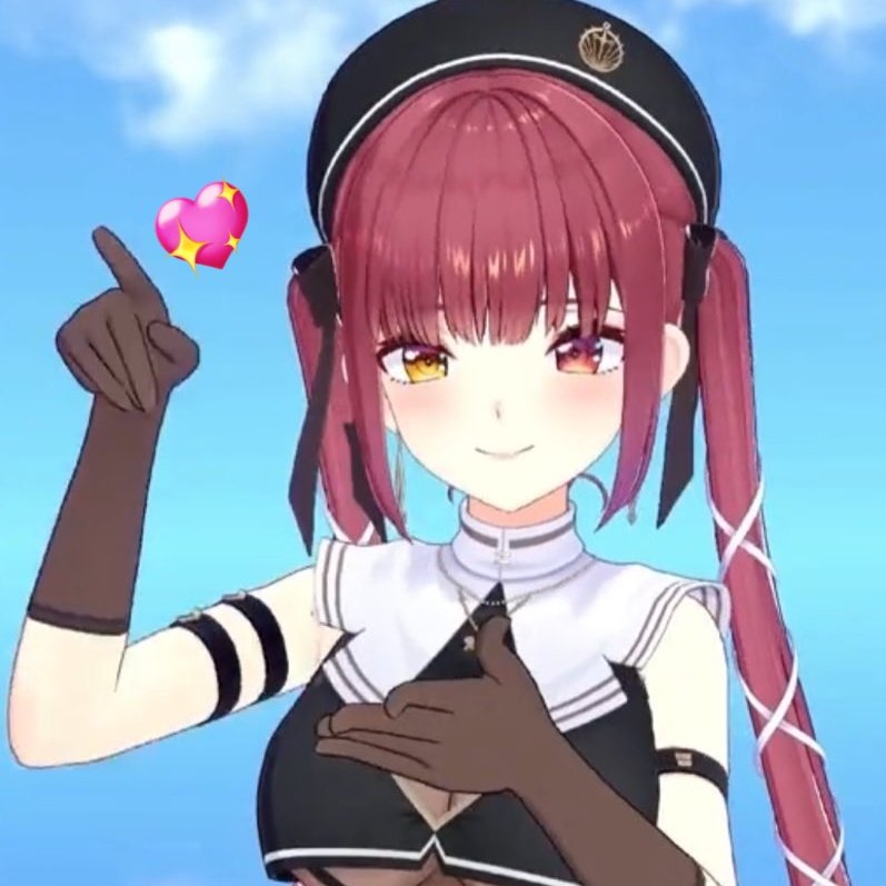 マリン船長〜！女一味で船長とおそろいヘアしましたᐠ( ᐢ ⩊ ᐢ )ᐟ︎︎❤︎︎ リボン頑張った！笑