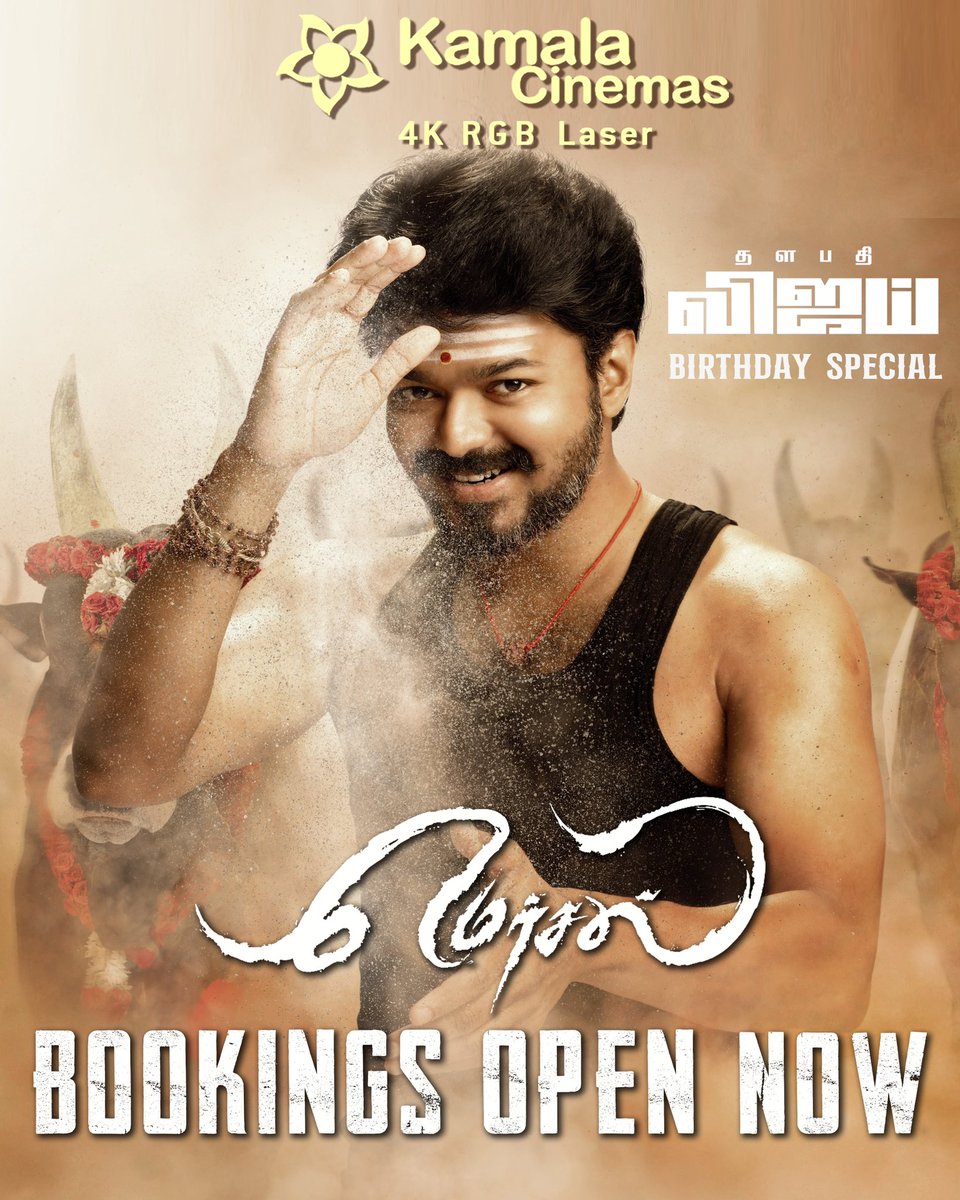 Yes, we heard you ‼️- it’s #Mersal 
#ThalapathyVijayBirthday 

22/6/25 - 9:00 A.M 

One special show at Kamala Main Screen for Just ₹99