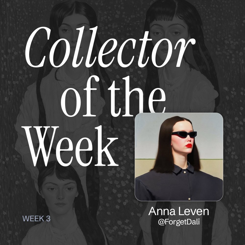 objkt.com (@objktcom) on Twitter photo Collector of the Week #3 | <a href="/ForgetDali/">Anna Leven</a> 🖼️✨
Today we chat with Anna Leven about her “absurd, emerging, challenging” — and amazing — collection.
Check it out below 👇 Collector of the Week #3 | <a href="/ForgetDali/">Anna Leven</a> 🖼️✨
Today we chat with Anna Leven about her “absurd, emerging, challenging” — and amazing — collection.
Check it out below 👇