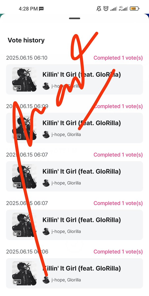 writaeing_'s tweet photo. ‼️ CHALLENGE VOTE JHOPE ON MNET ‼️
Drop ur proof vote "Killin’ It Girl" on Mnet and tag ur moots. Please don't break the chain ⛓️🩶

Aku izin tag yaa temen-temen @swicreature @rijamahija @kiyuvvo @bonb0nz @bubsvkoo @vkteara @illeraxs @sndtaekook @Bougenvilleas https://t.co/bHRPyZ3HnN