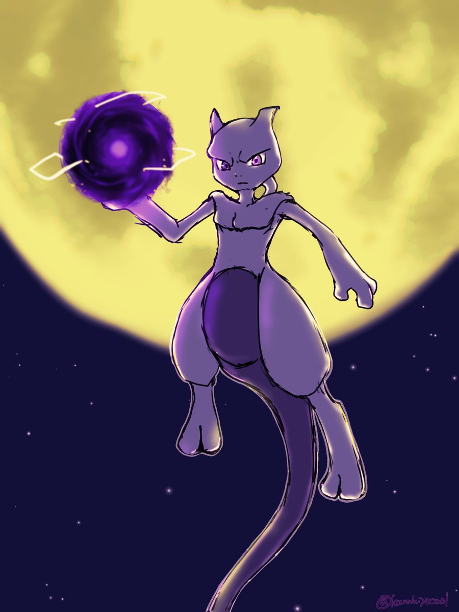 kurakiyocool's tweet photo. ミュウツー 
#mewtwo 
#ポケモン版深夜の真剣お絵描き60分一本勝負 https://t.co/bzrluEqFD4