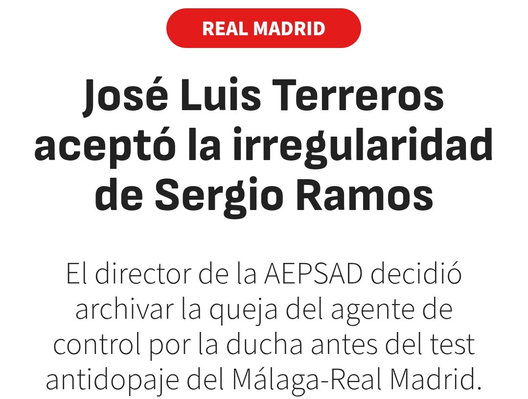 Sakai967's tweet photo. ¿Os acordáis cuando José Luis Terreros, jefe de la agencia antidopaje del gobierno, archivó la queja de un agente por una irregularidad en un control antidopaje de Sergio Ramos que le hubiera supuesto una sanción de cuatro años? 💉 https://t.co/X1qxdvQG2k
