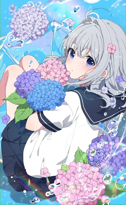 (再掲:創作) 梅雨あじさい