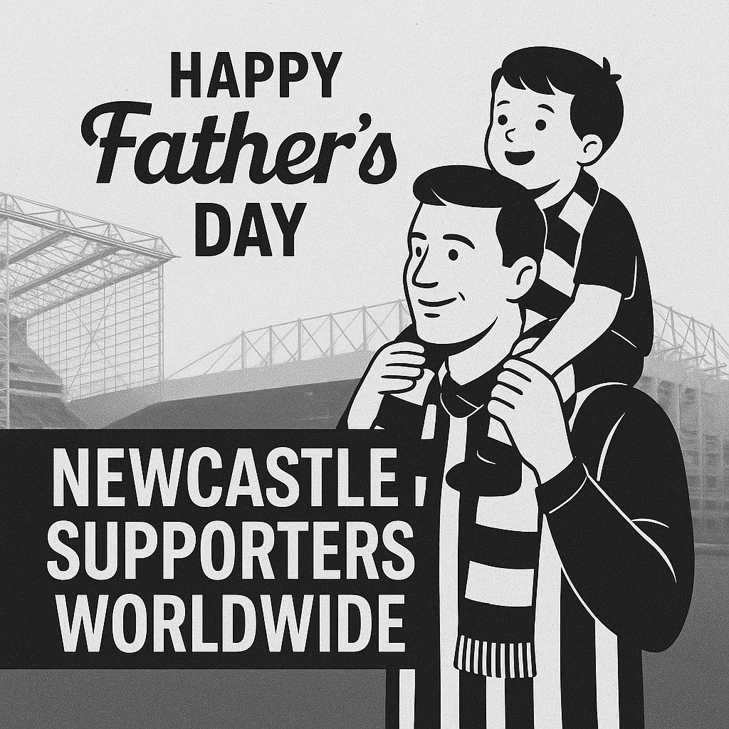 ⚫⚪ Today we’re celebrating all the black-and-white legends who’ve passed on their love for Newcastle United — whether it’s your dad, grandad, stepdad, or any father figure who made sure you knew that St James’ Park is home. 🏟️

#FathersDay #NUFC #Newcastle #NewcastleUnited