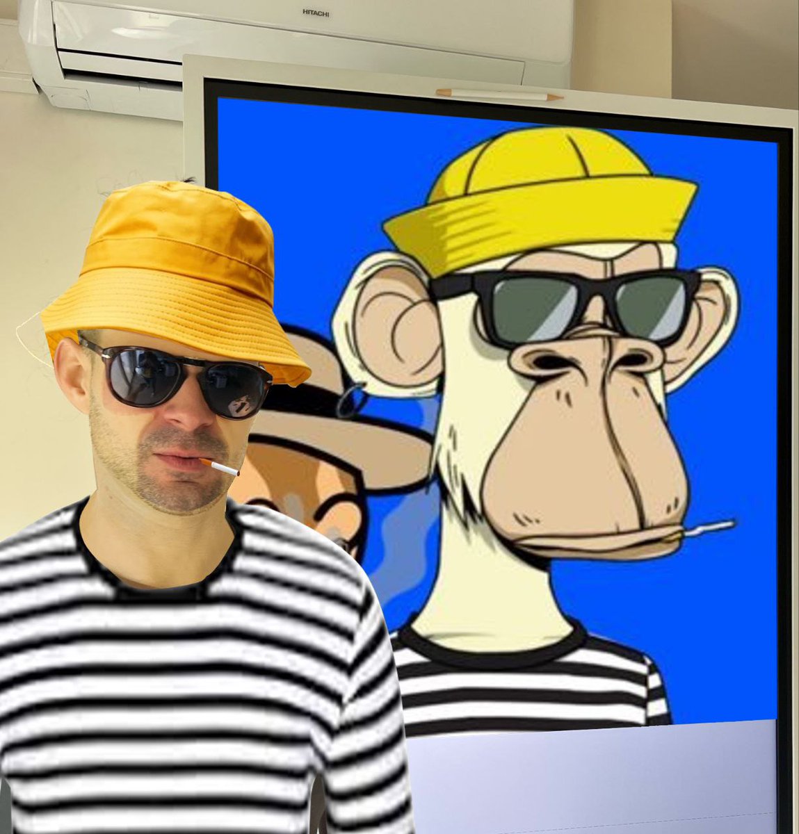 Gm 😂 

Cosplaying as a <a href="/BoredApeYC/">Bored Ape Yacht Club 🍌</a>  character, for my good friend <a href="/JosephVoyager/">Joseph Voyager</a>