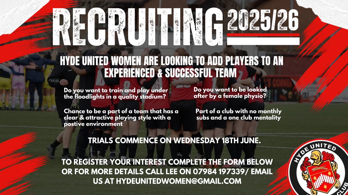 🚨RECRUITMENT🚨

We are still recruiting for the 2025/26 season🐯🔴⚫️

Are you an experienced player who wants a new challenge and join a successful team? Fill out the form below to register your interest ⚽️

docs.google.com/forms/d/e/1FAI…
