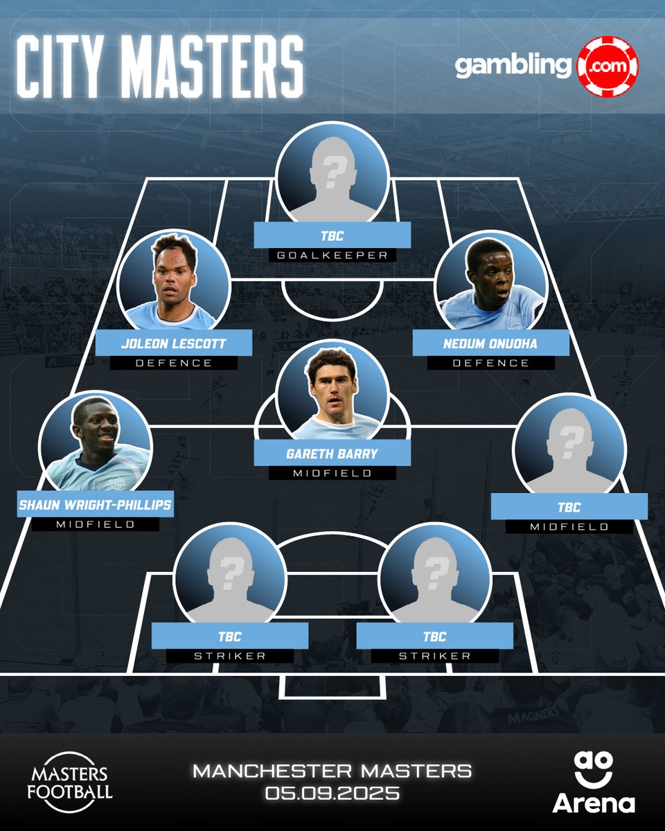 AO Arena (@aoarena) on Twitter photo Sunday Funday! π We're thrilled to announce the first wave of City Masters, sponsored by <a href="/gambling_com/">Gambling.com</a>
As the excitement builds, City Fans can expect to see <a href="/JoleonLescott/">Joleon Lescott</a> <a href="/_GarethBarry/">Gareth Barry</a> <a href="/swp29/">Shaun Wright-Phillips</a> <a href="/kickback_nedum/">Nedum Onuoha</a>
Buy tickets now: tinyurl.com/4jbs35w6 Sunday Funday! π We're thrilled to announce the first wave of City Masters, sponsored by <a href="/gambling_com/">Gambling.com</a>
As the excitement builds, City Fans can expect to see <a href="/JoleonLescott/">Joleon Lescott</a> <a href="/_GarethBarry/">Gareth Barry</a> <a href="/swp29/">Shaun Wright-Phillips</a> <a href="/kickback_nedum/">Nedum Onuoha</a>
Buy tickets now: tinyurl.com/4jbs35w6