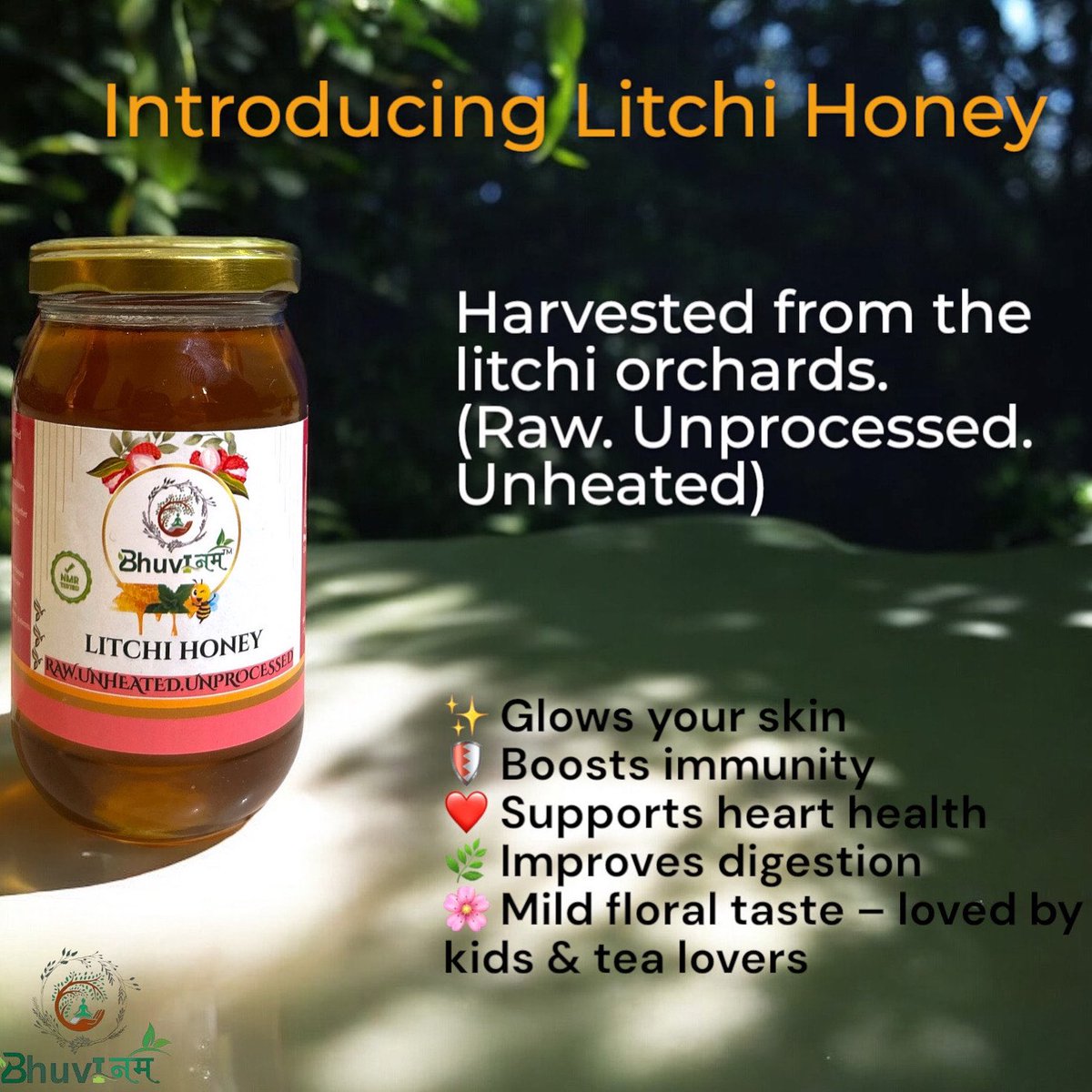 bhuvinam's tweet photo. 🌸 Introducing Bhuvinam Litchi Honey 🍯 Naturally light, floral, and full of wellness.
✨ Promotes glowing skin 🛡️ Boosts immunity ❤️ Supports heart health 🌿 Improves digestion
Raw. NMR-tested.
📞 Call/WhatsApp: 7565808989 🛒Order now: https://t.co/8xTdTKuotR #LitchiHoney https://t.co/IGTpjZCY8y