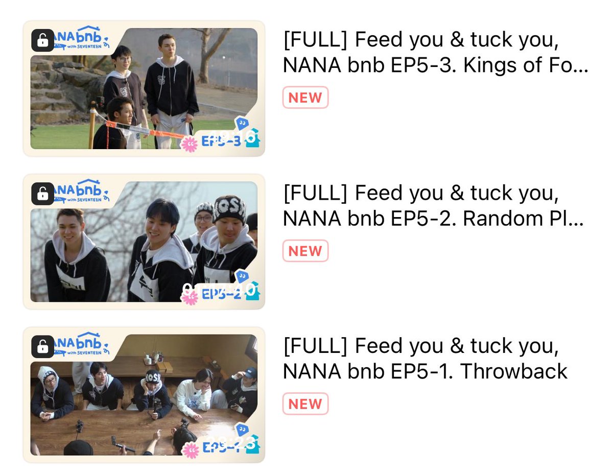 NANA bnb with SEVENTEEN Episode 5 🤍 EP5-1 : 23 minutes EP5-2 : 1 hour and  17 minutes EP5-3 : 49 minutes