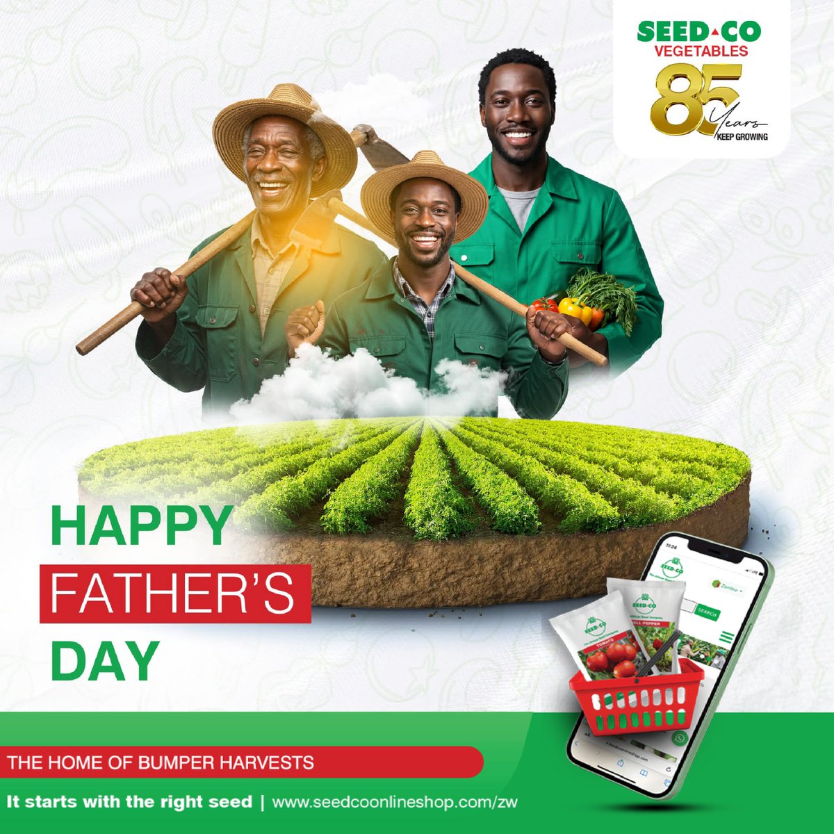 SeedCoVegZim's tweet image. This Father&apos;s Day, we celebrate the hands that plant, nurture, and harvest on the farm and at home. Here&apos;s to the fathers who grow more than crops, they grow futures. Happy Father&apos;s Day!

#ItStartsWithTheRightSeed 
#seedcovegzim