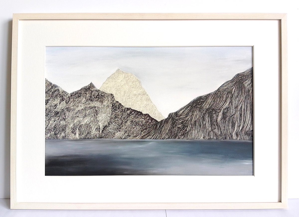 The Unquiet Land  
Ink, pastel, graphite  

Intended to evoke something of the 'skull beneath the skin' of landscape. The hidden or occulted presences of Earth, an ever shifting sentience amongst the seeming stillness and deep time of aged mountains.  

Available from my website.