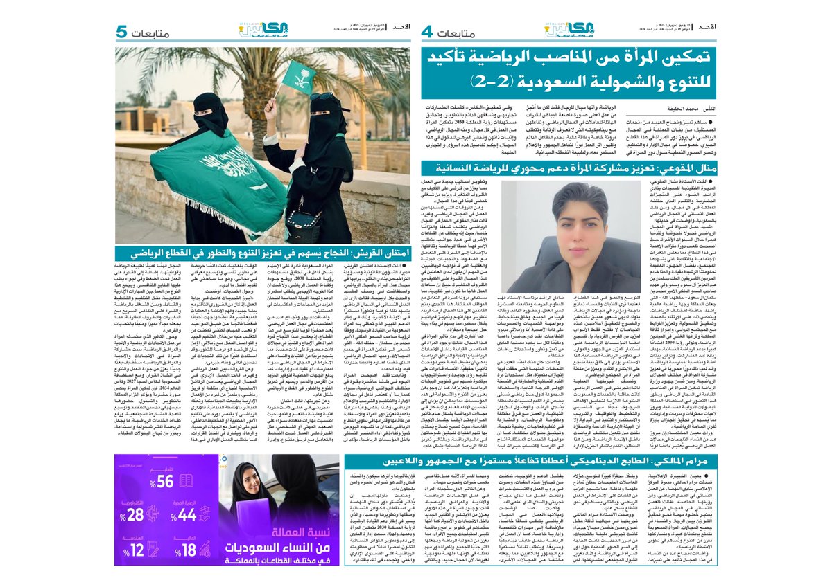 متابع 2030 (@followers_2030) on Twitter photo كتب <a href="/M_ALKHALIFAH9/">محمد الخليفة (الرساوي)</a>:
تمكين المرأة من المناصب الرياضية تأكيد للتنوع والشمولية
منال المقوعى تعزيز مشاركة المرأة دعم محوري للرياضة النسائية
امتنان القريش: النجاح يسهم في تعزيز التنوع والتطور في القطاع الرياضي
مرام المالكي الطابع الديناميكي أعطانا تفاعلاً مستمرا مع الجمهور واللاعبين كتب <a href="/M_ALKHALIFAH9/">محمد الخليفة (الرساوي)</a>:
تمكين المرأة من المناصب الرياضية تأكيد للتنوع والشمولية
منال المقوعى تعزيز مشاركة المرأة دعم محوري للرياضة النسائية
امتنان القريش: النجاح يسهم في تعزيز التنوع والتطور في القطاع الرياضي
مرام المالكي الطابع الديناميكي أعطانا تفاعلاً مستمرا مع الجمهور واللاعبين