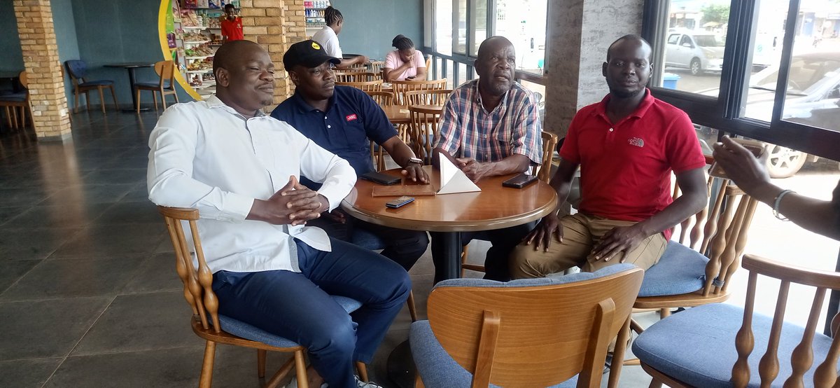 OfwonoOpondo's tweet photo. A pleasure this morning at #CafeShire Tororo to meet a young Dr Akule Patrick (red), proprietor #UtatuHospital in Adjumani. @Jadwong I have never seen you on OUR soyilo at all. https://t.co/qhCjeoCeOp