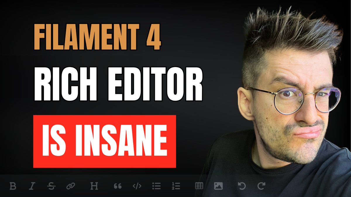 filament 4 beta just dropped — the new tiptap editor is wild. just dropped a video on it

1k likes and i’ll do filament week, like promised

watch here: youtu.be/SceSTG1-y4U?si…