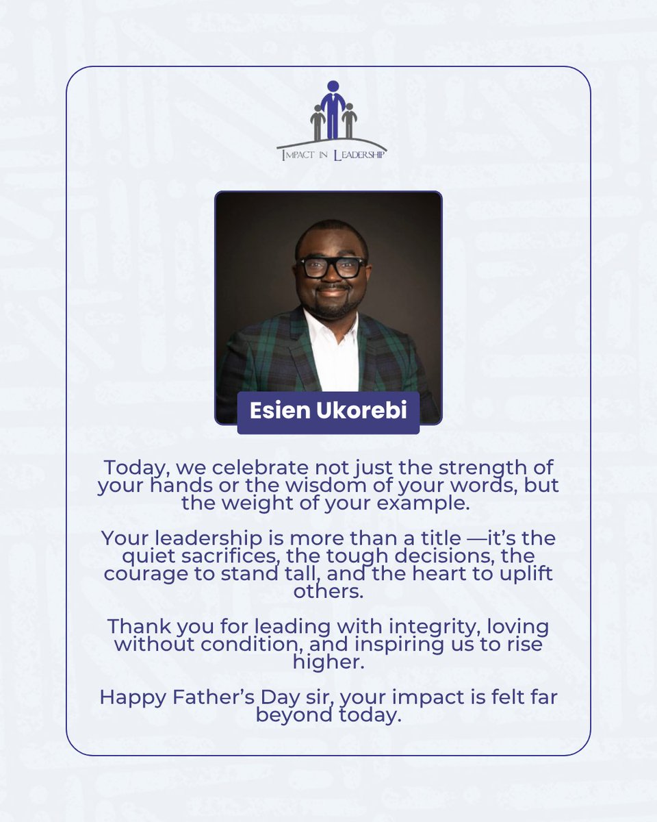 IILFoundation's tweet photo. Today, we celebrate Fathers.
Happy Father’s Day to all the men whose impact speaks louder than words.
#IILF #FathersDay #LeadershipInAction https://t.co/J2F0sNFM3k