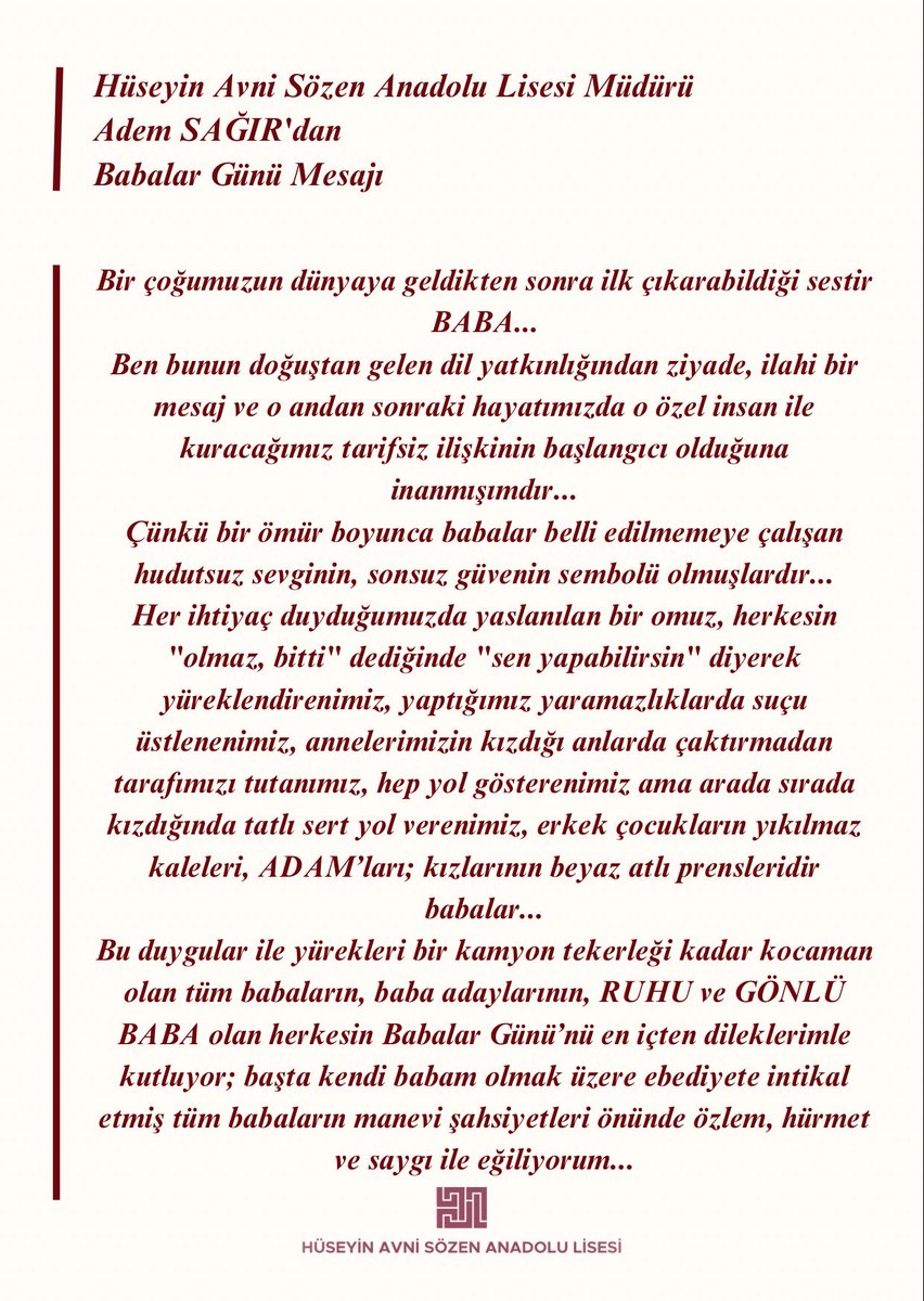 Hüseyin Avni Sözen Anadolu Lisesi tweet media
