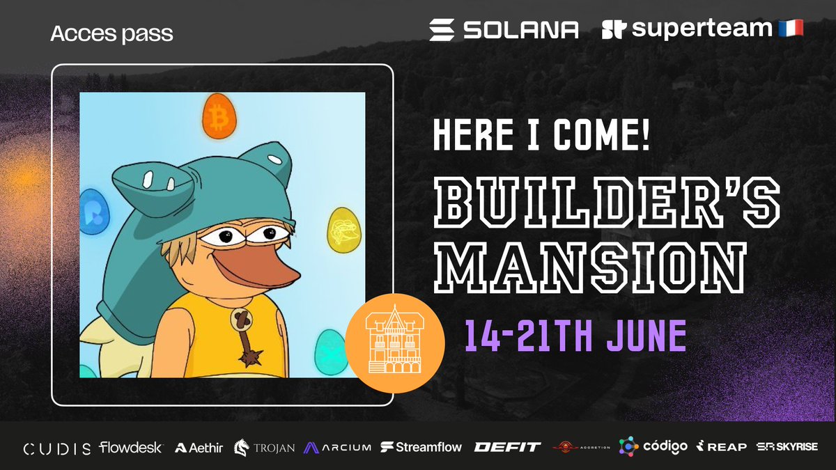Matt - La Banane (@labananecrypto) on Twitter photo Proud to be part of this Builder's Week, at the Mansionš«š·
Solana and its French ecosystem, thanks to <a href="/SuperteamFRANCE/">Superteam France</a>, offer amazing opportunities for builders
One week to improve <a href="/cushiondottrade/">Cushion</a> & <a href="/RainFi_/">Rain.fi š§</a>, meet more people, create synergies, and develop a more efficient DeFi Proud to be part of this Builder's Week, at the Mansionš«š·
Solana and its French ecosystem, thanks to <a href="/SuperteamFRANCE/">Superteam France</a>, offer amazing opportunities for builders
One week to improve <a href="/cushiondottrade/">Cushion</a> & <a href="/RainFi_/">Rain.fi š§</a>, meet more people, create synergies, and develop a more efficient DeFi