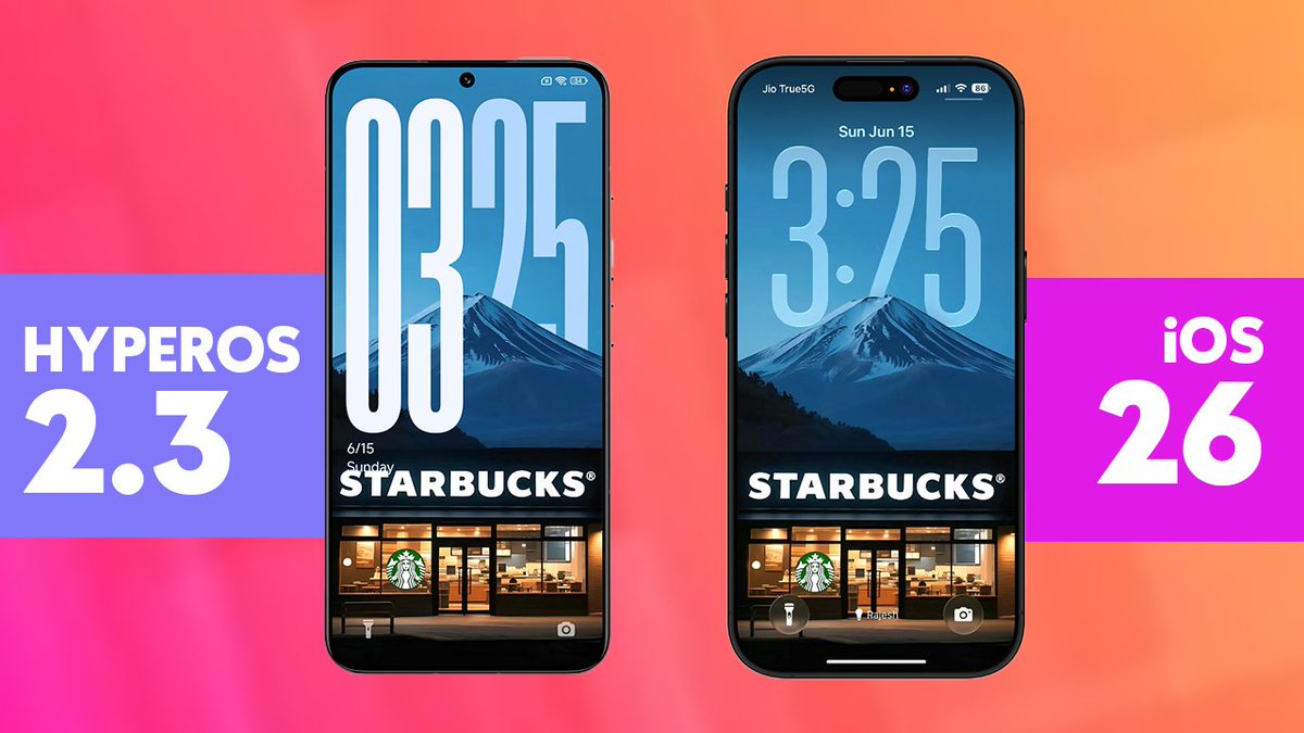 HyperOS 2.3 vs iOS 26 Lockscreen – Which one looks CLEANER? 👀🔥
