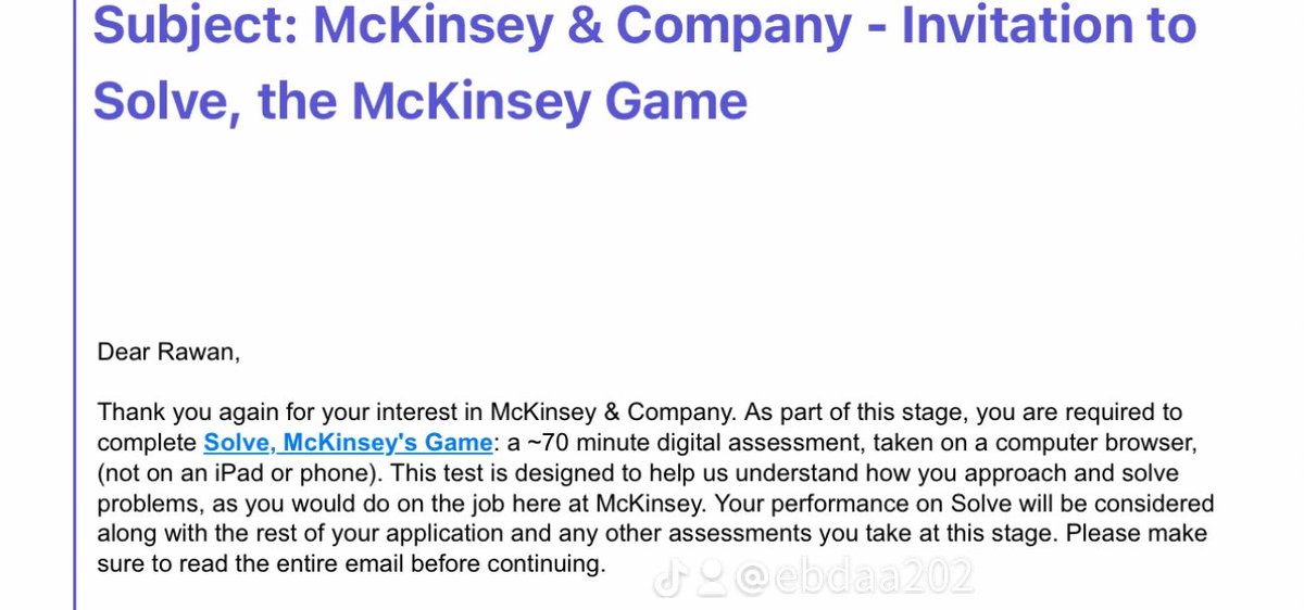 ebdaa202's tweet photo. 📣 جاك اختبار ماكينزي (McKinsey Solve Game) ومحتار وش تسوي؟ 😩
الاختبار طويل ومعقد ويبغى له تركيز واستيعاب؟ 😵‍💫
ولا عندك وقت تذاكر له أو حتى تبدأ فيه؟ ⏳💻

📌 ولا تشيل همّك، أنا أقدر أحل لك الاختبار كامل ✅
وأضمن لك الاجتياز بإذن الله 💯 بدون توتر ولا قلق https://t.co/fIGi5mKGRL