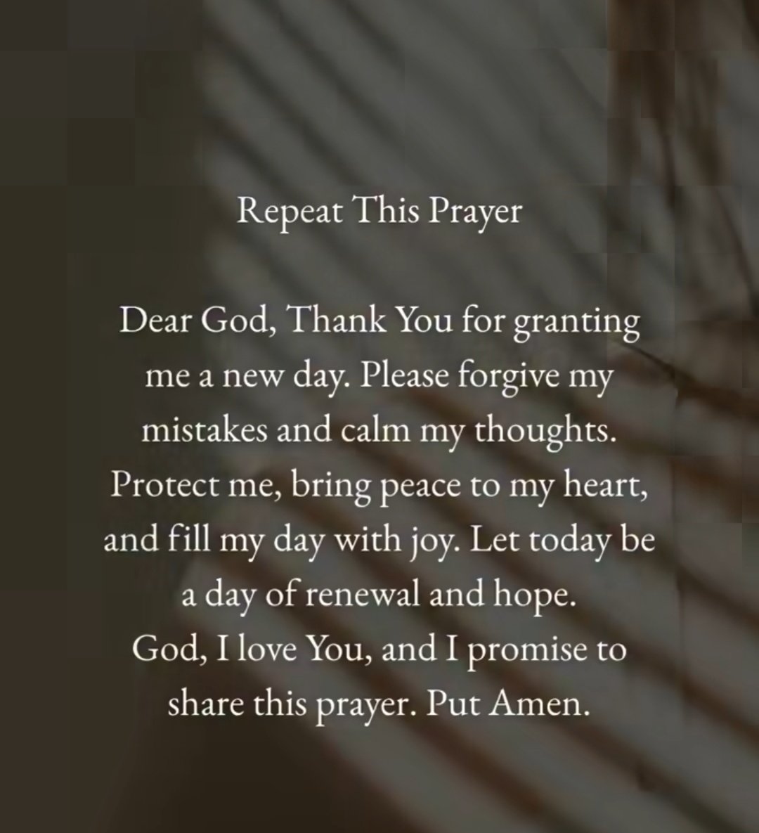 Repeat this prayer