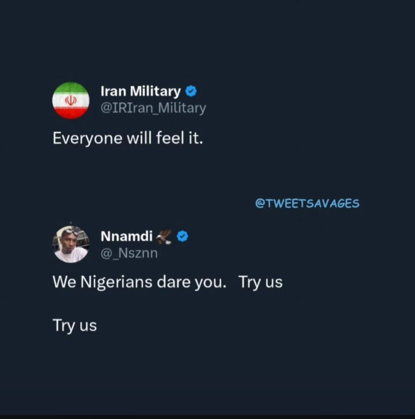 hamad_ila's tweet photo. Dear Iran,@IRIran_Military 

Please we are not with him, this is his personal opinion, him and his village people, we will help you get the coordinates.

Thank you for your understanding 🙏

#Iran #IranUnderAttack #Nigeria #IranIsrael https://t.co/Y6UEqC8BZF