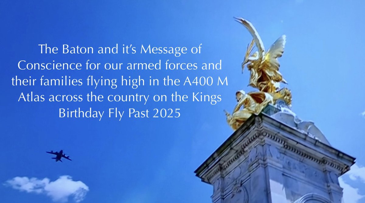 So proud to see the Baton carried on yesterday's Kings Birthday Flypast. Our thanks to  FO Josh Rowles RAF and 70/30 Sqn the Baton's custodian for the day. Our congratulations and thanks to the <a href="/RoyalAirForce/">Royal Air Force</a> for #KeepingTheMessageAlive