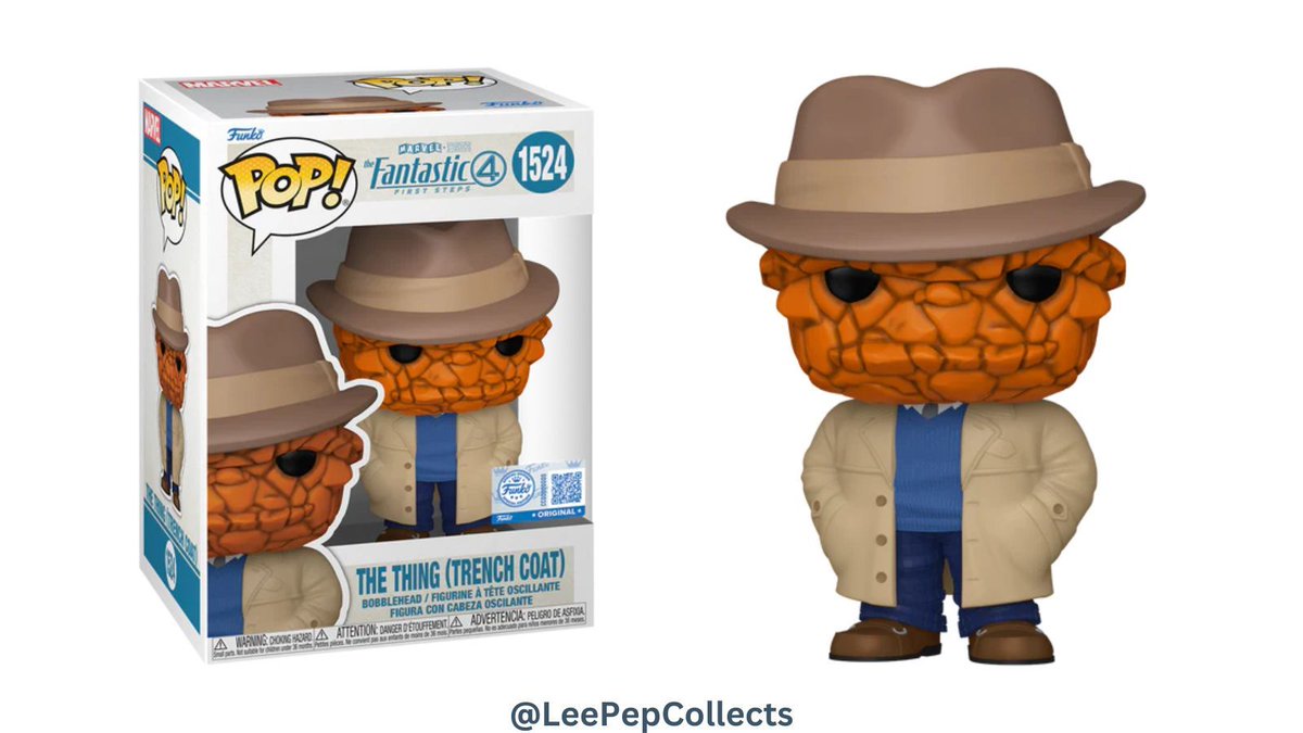 LeePepCollects's tweet photo. A classic look for a classic character.
The Thing (Trench Coat) #1524 is straight out of the street-level scenes - coat, fedora, hands in pockets, and all. Proper old-school Marvel vibes with this one.
#FantasticFour #FunkoPop #MarvelFunko #LeePepCollects https://t.co/v2qILRREc5