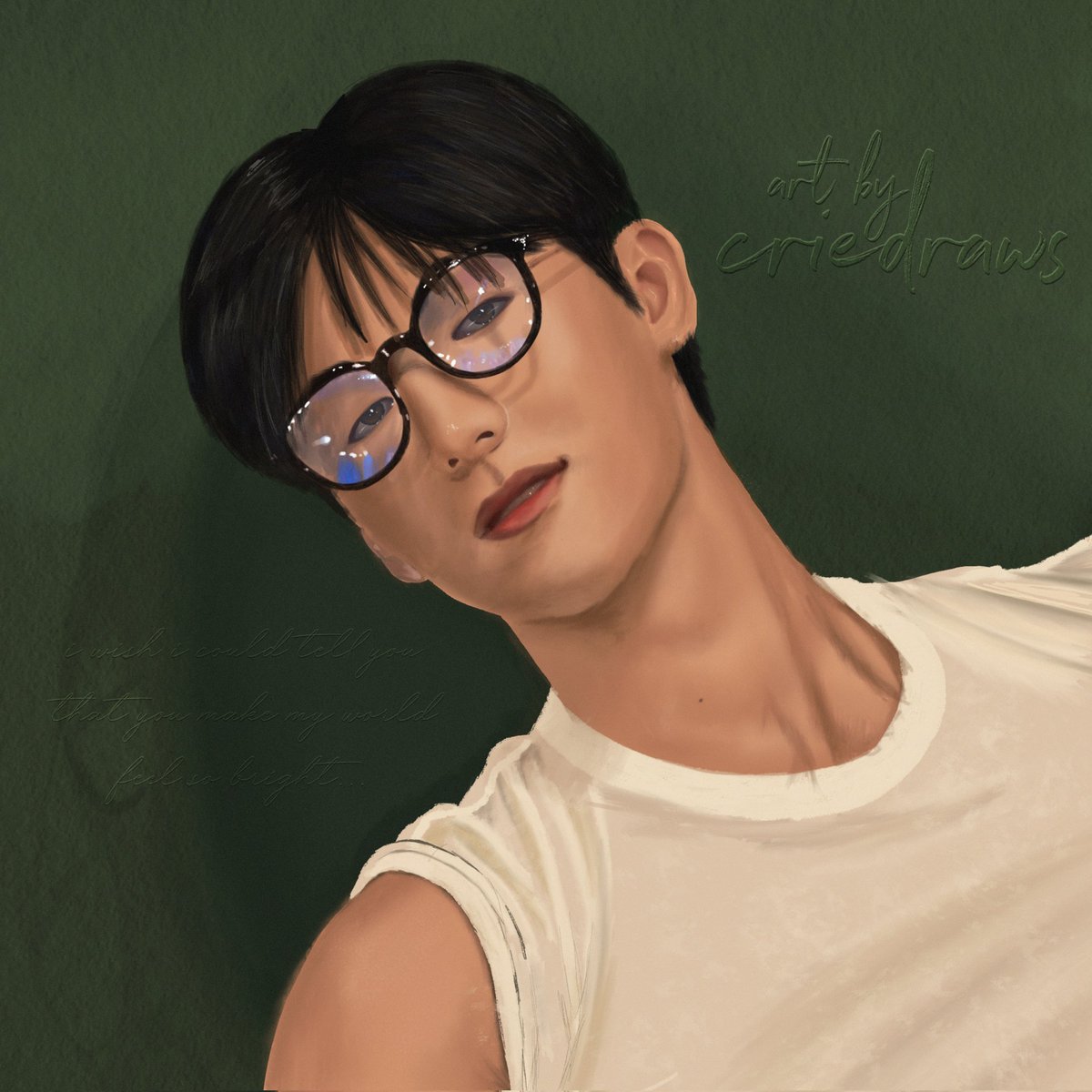 ngl, Mos in specs is my weakness 🤓✨

~~ slowly improving painting him 🥹

#moslhong | <a href="/mos_psl/">moslhong</a>
#fanart