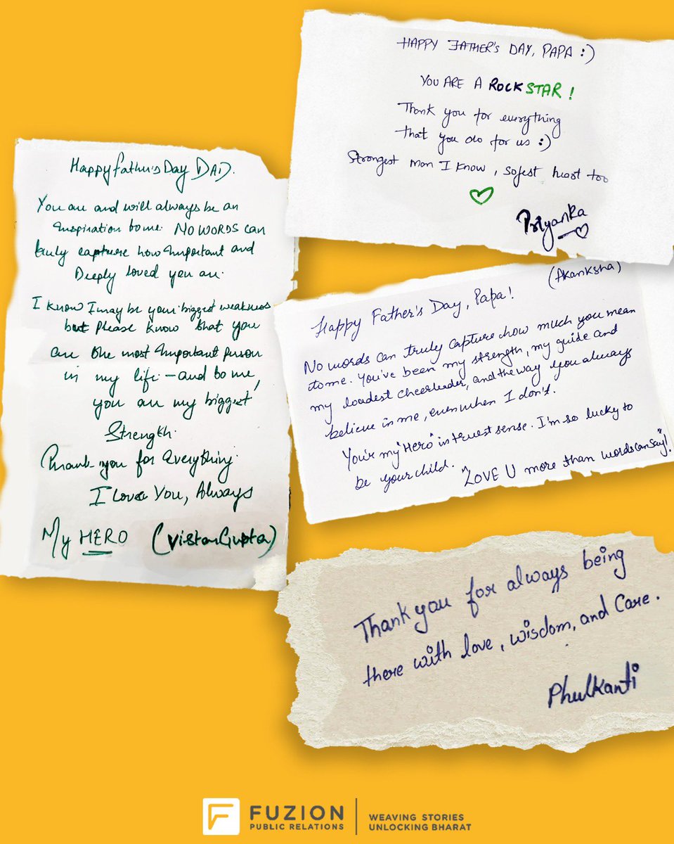 This Father's Day, we asked our Fuzioners to share a message straight from the heart.
Swipe through to read their sweet words to the dads who inspire, support, and love unconditionally.

#HappyFathersDay #RegionalPR #FuzionPR #Trust
#Bharat
