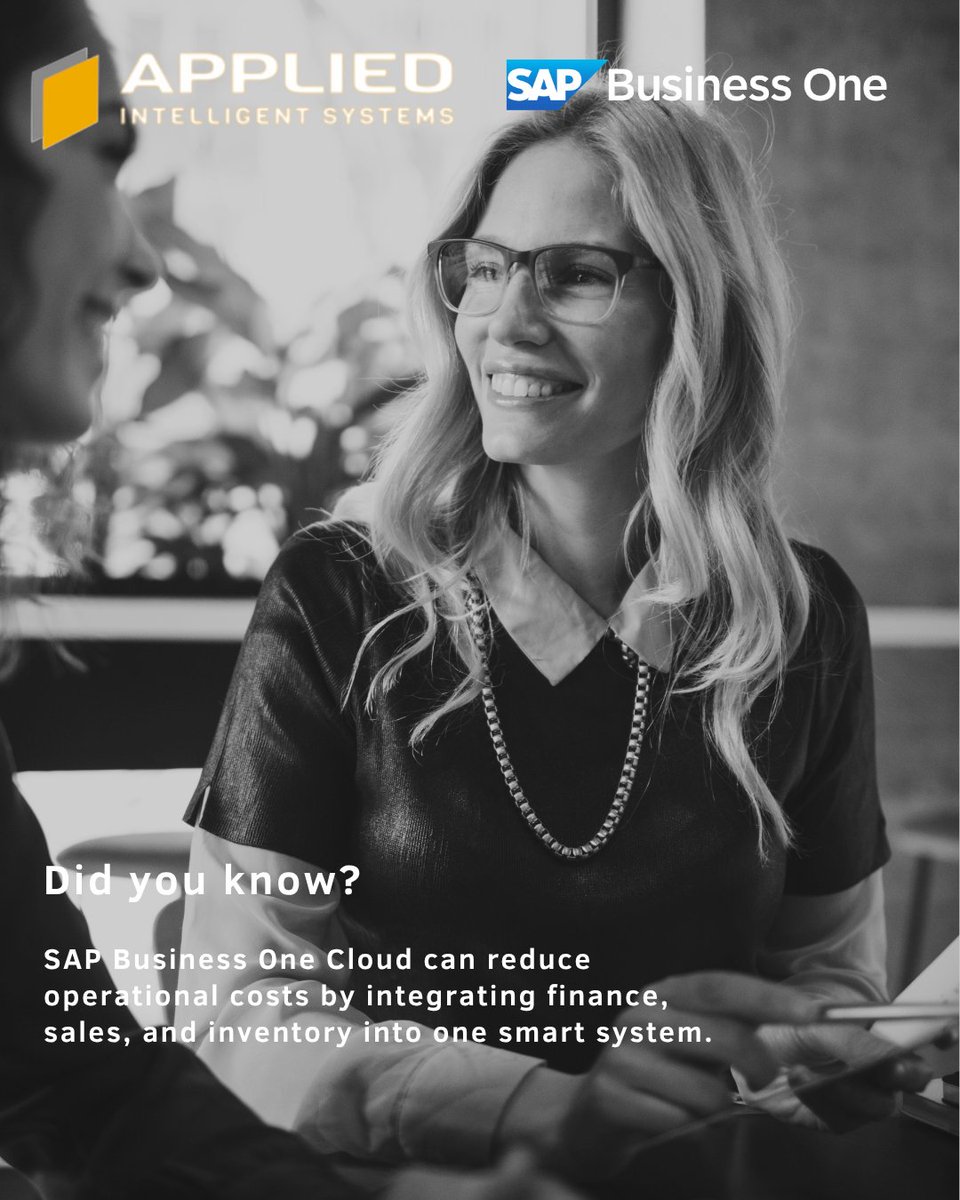 Did you know? SAP Business One Cloud can reduce operational costs by integrating finance, sales, and inventory into one smart system.

#BusinessSimplified #appliedintelligentsytems #sapbusinessonecloud